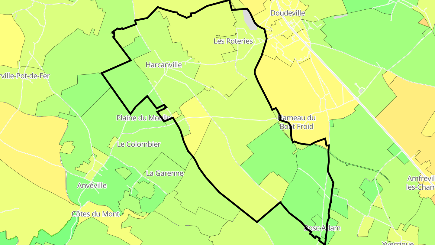 Carte des prix de l'immobilier Harcanville