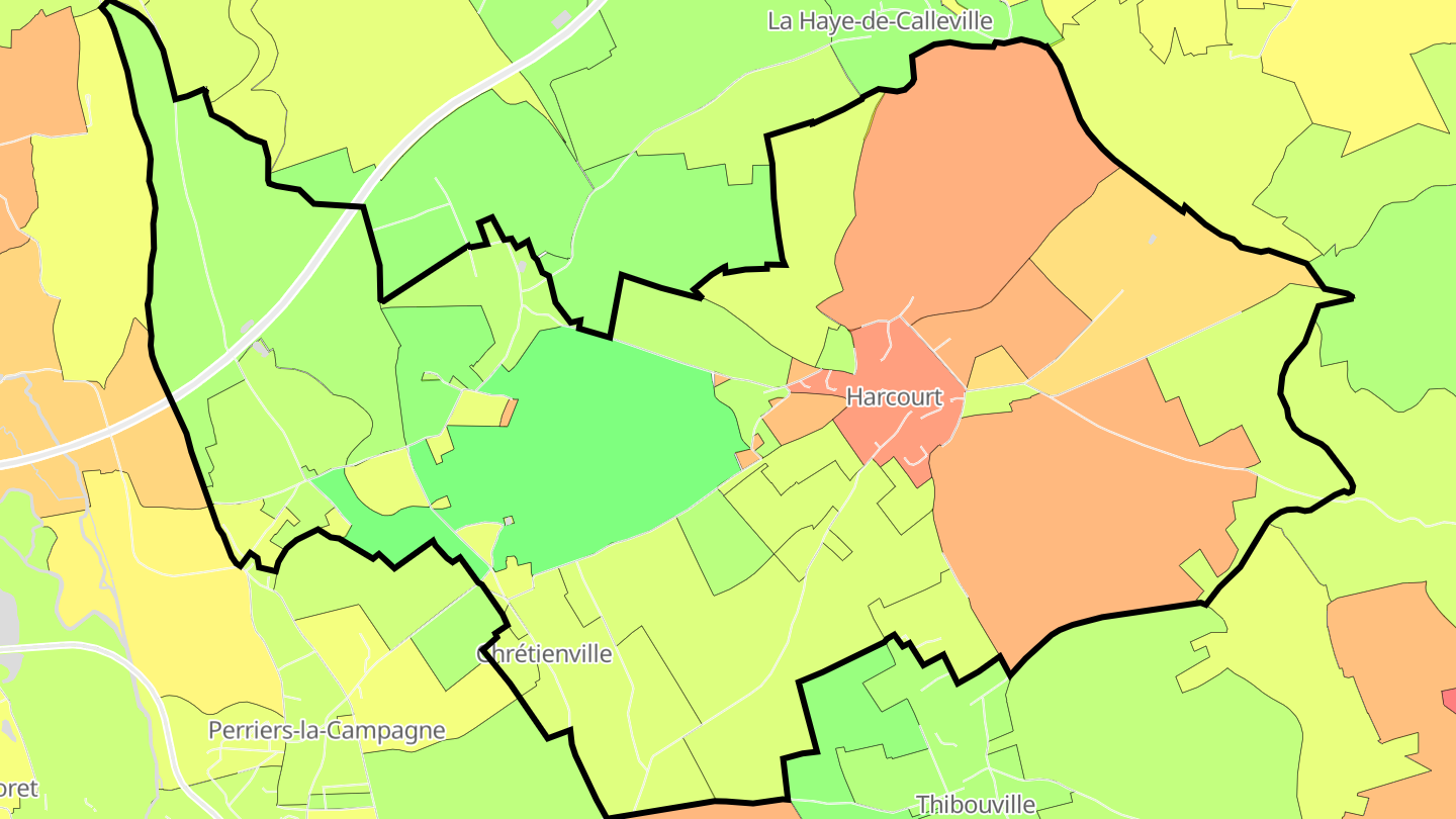 Carte des prix de l'immobilier Harcourt