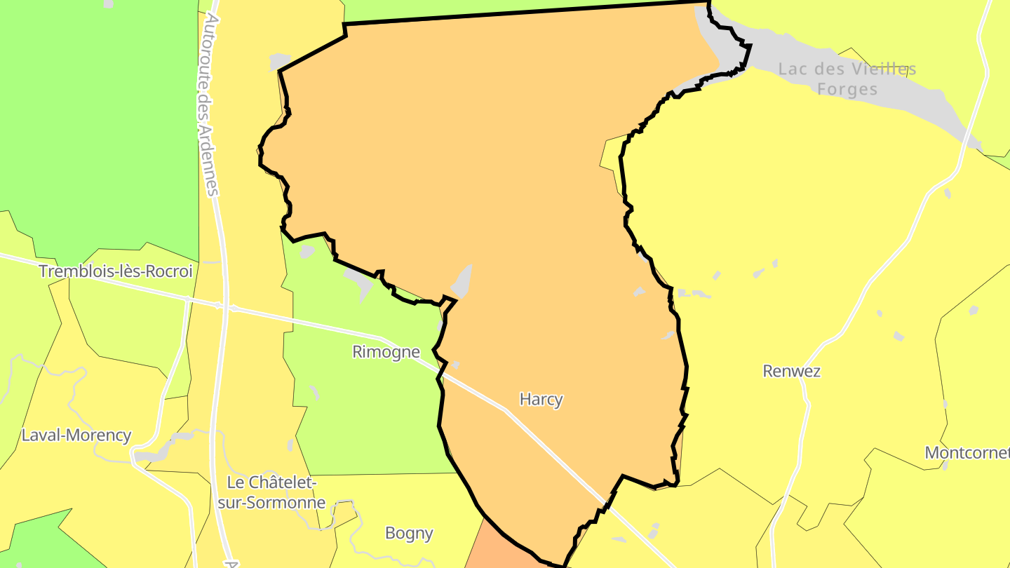 Carte des prix de l'immobilier Harcy