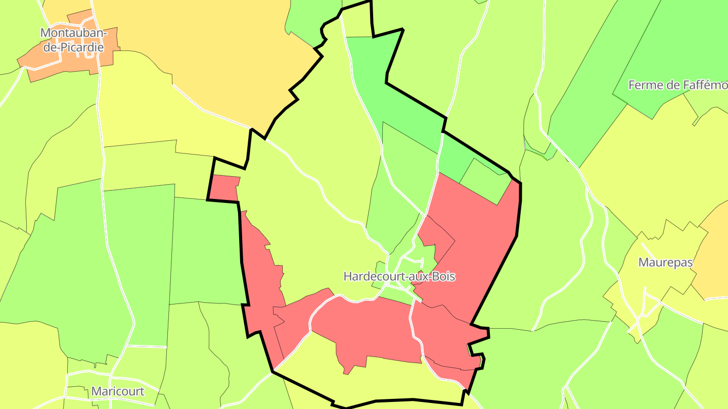 Carte des prix de l'immobilier Hardecourt-aux-Bois