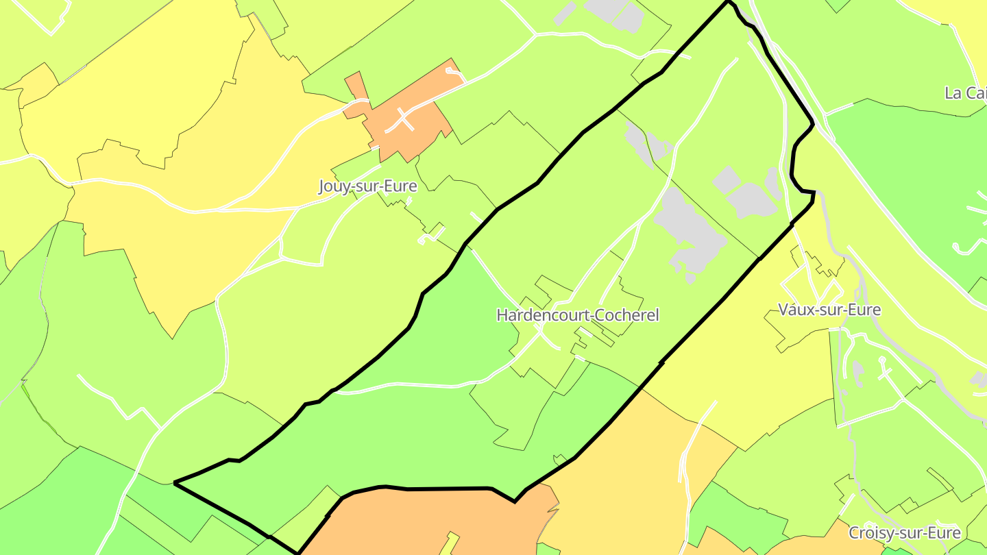 Carte des prix de l'immobilier Hardencourt-Cocherel