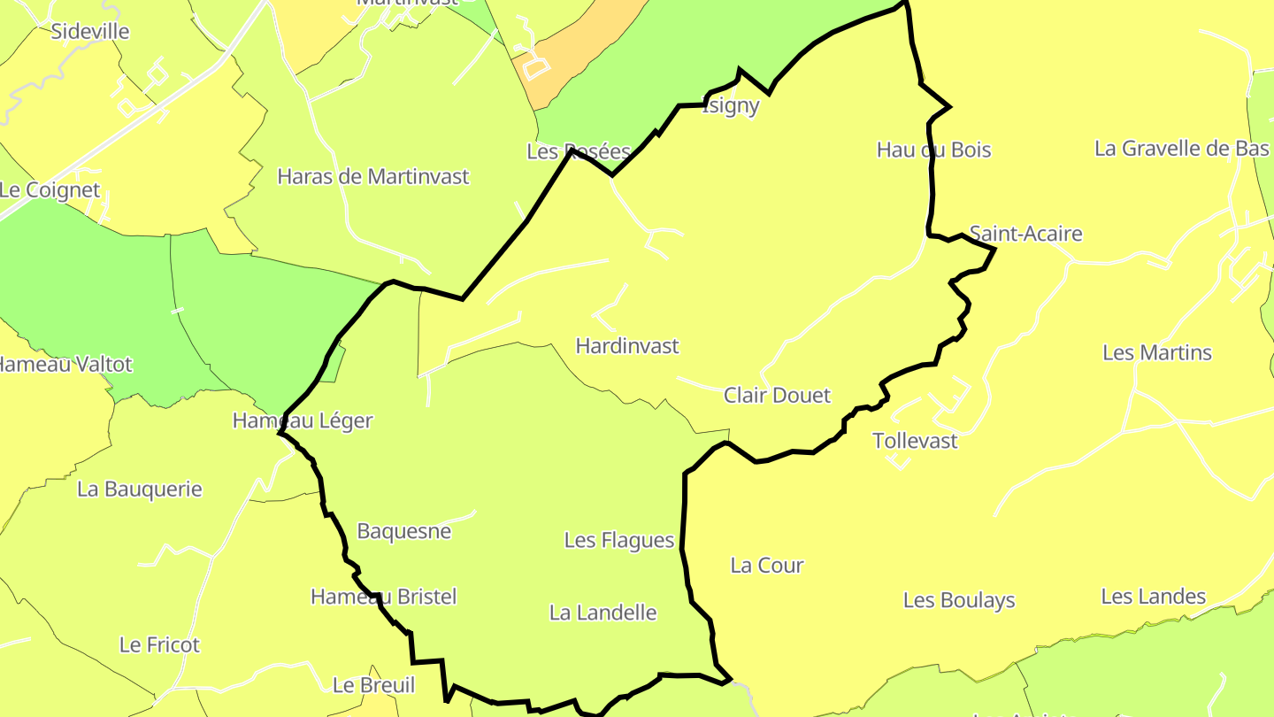 Carte des prix de l'immobilier Hardinvast