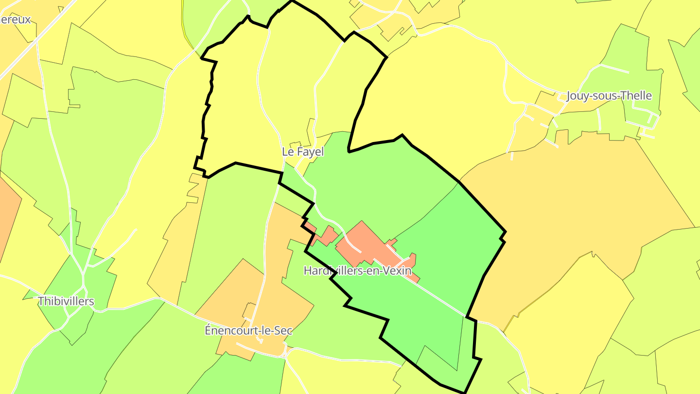 Carte des prix de l'immobilier Hardivillers-en-Vexin