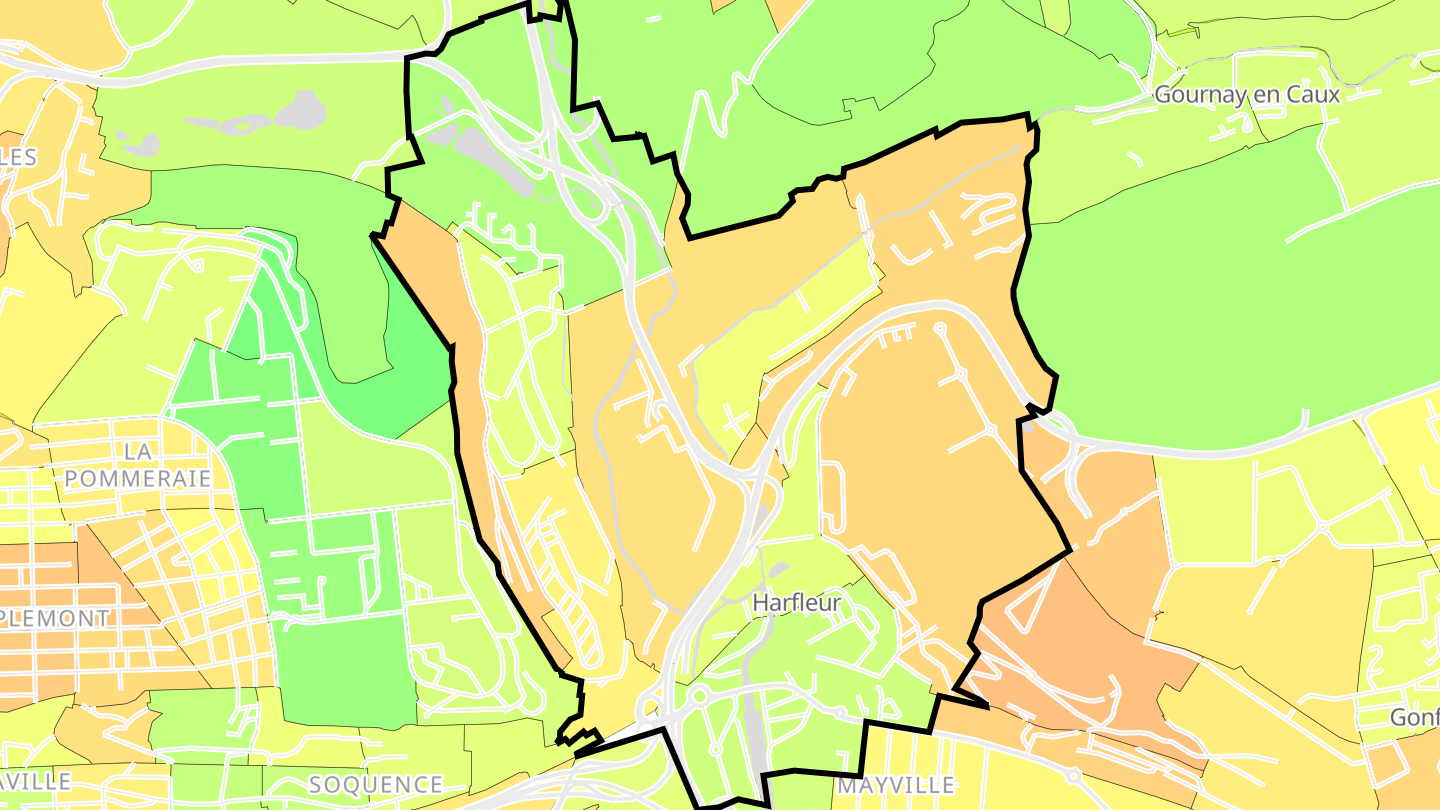 Carte des prix de l'immobilier Harfleur