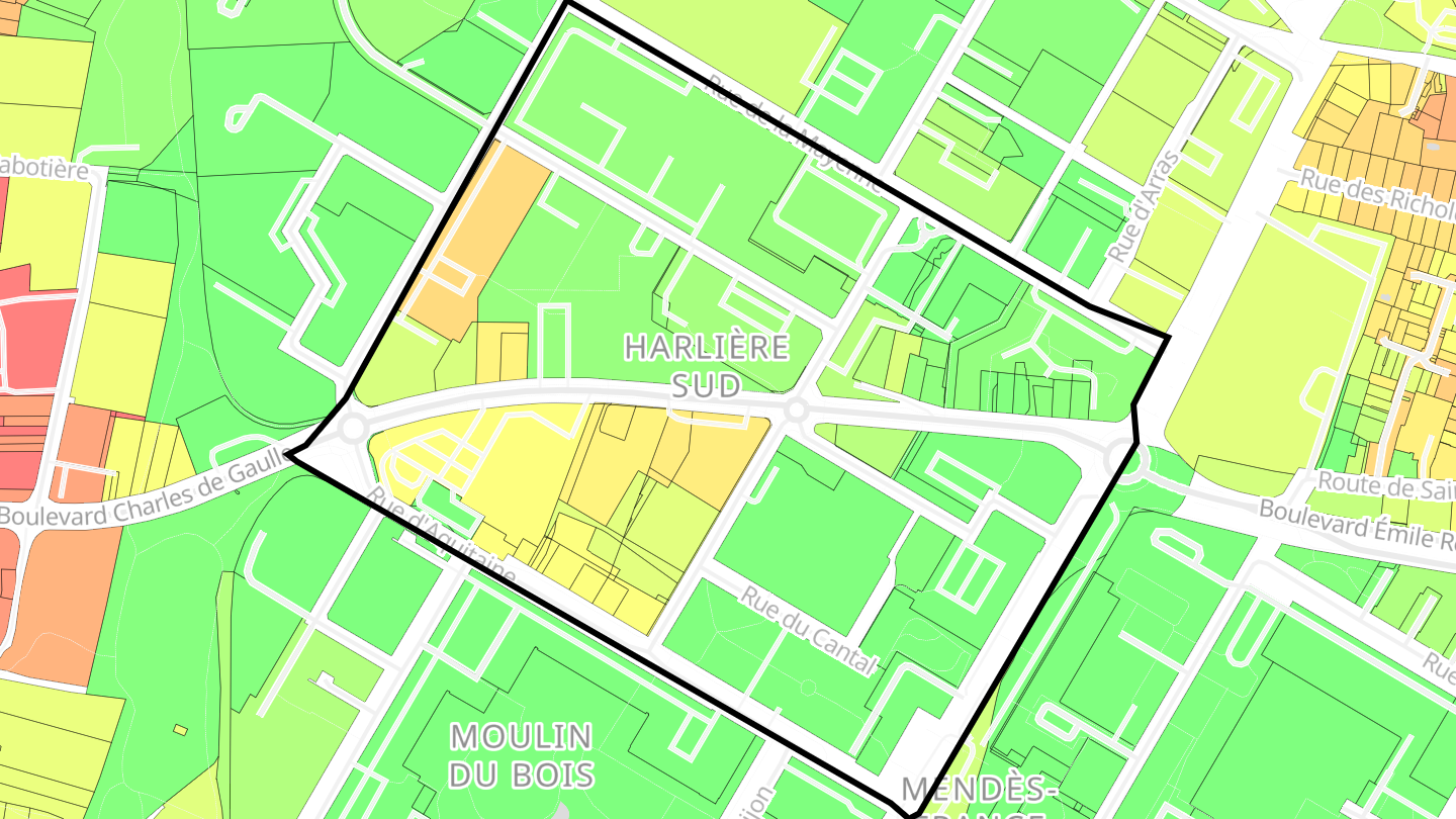 Carte des prix de l'immobilier Harlière Sud