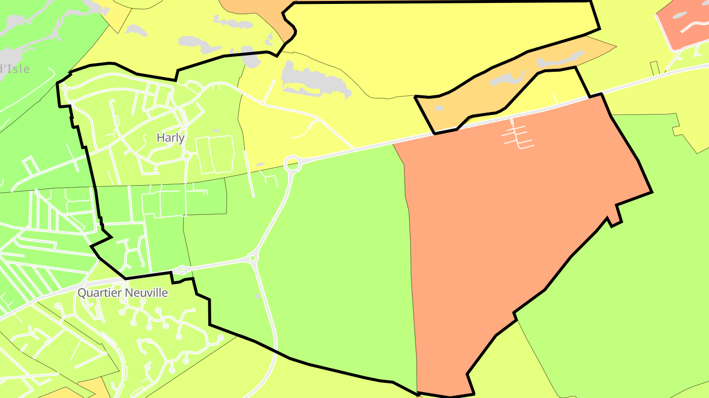 Carte des prix de l'immobilier Harly