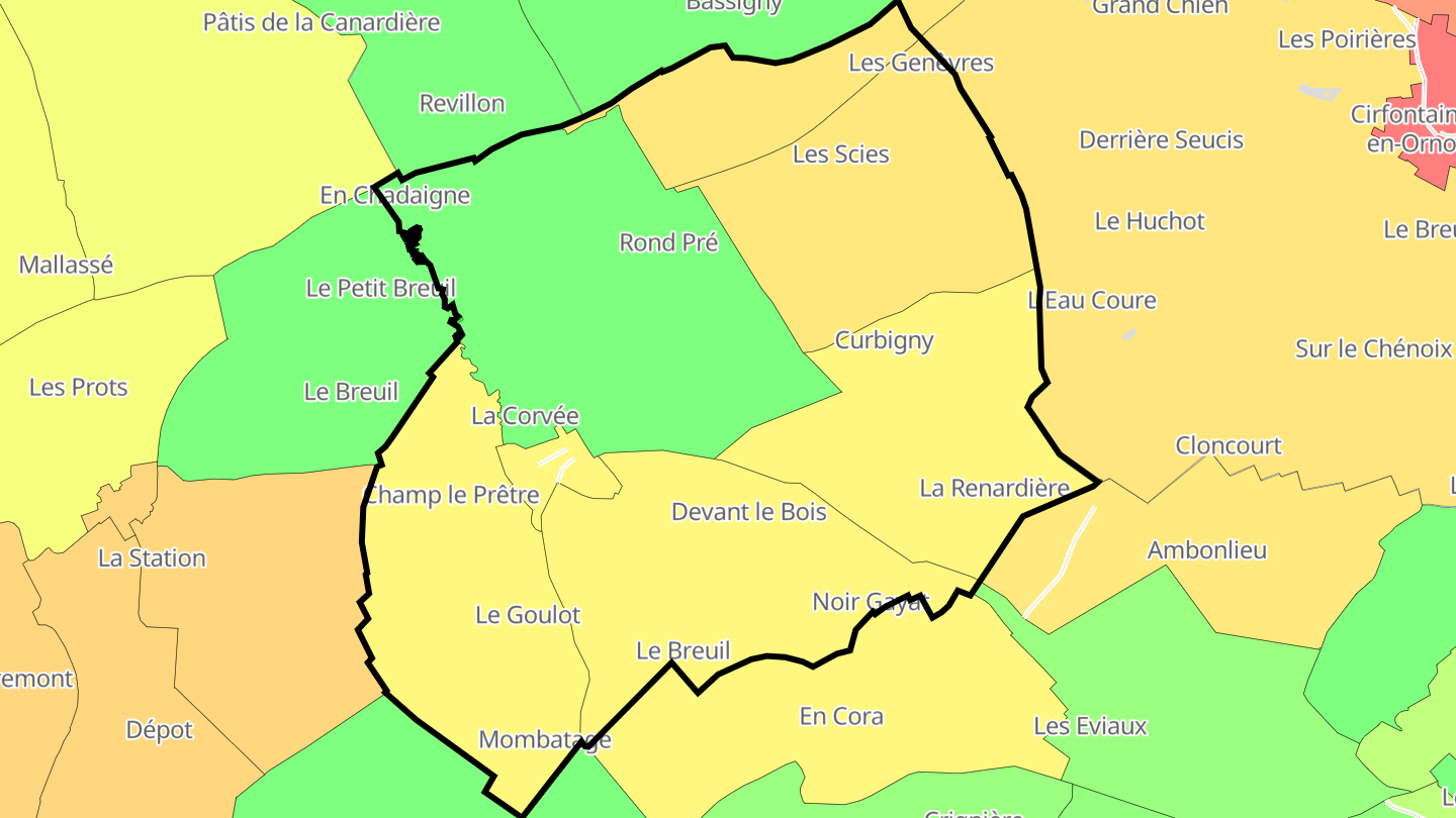 Carte des prix de l'immobilier Harméville