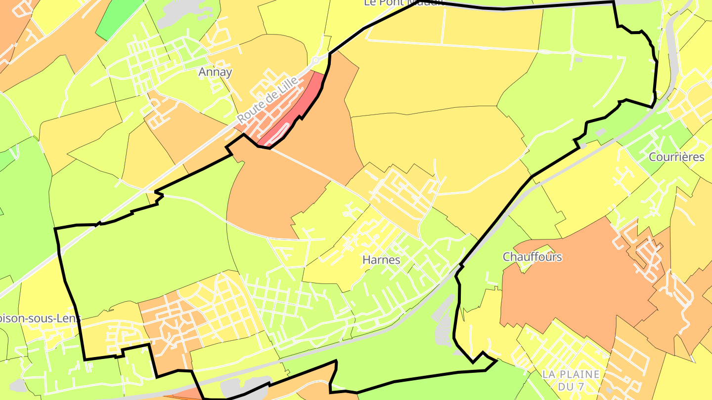 Carte des prix de l'immobilier Harnes