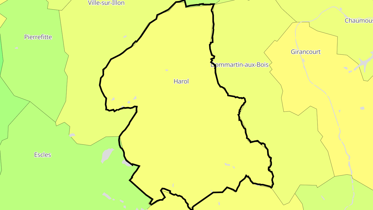 Carte des prix de l'immobilier Harol