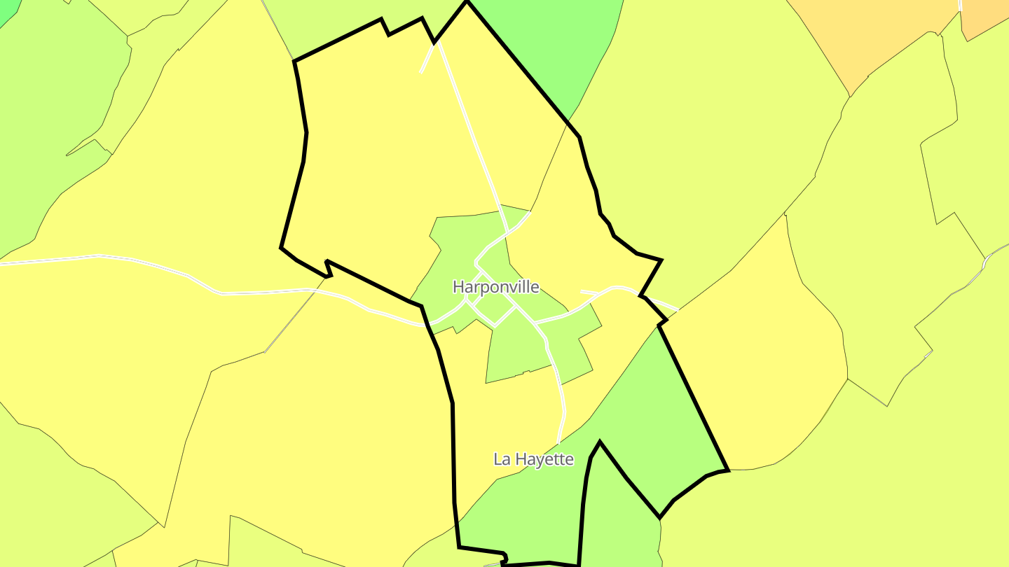 Carte des prix de l'immobilier Harponville
