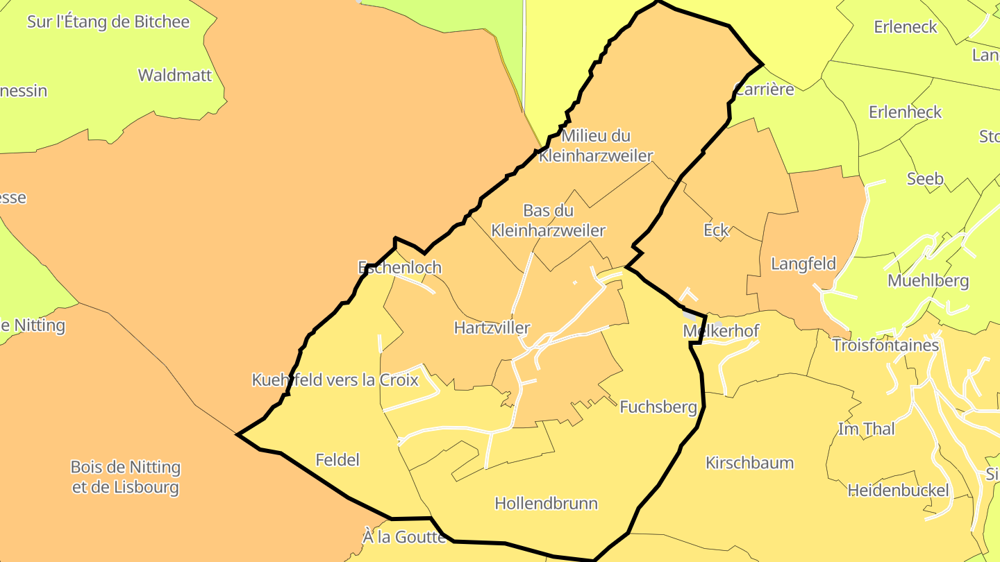 Carte des prix de l'immobilier Hartzviller