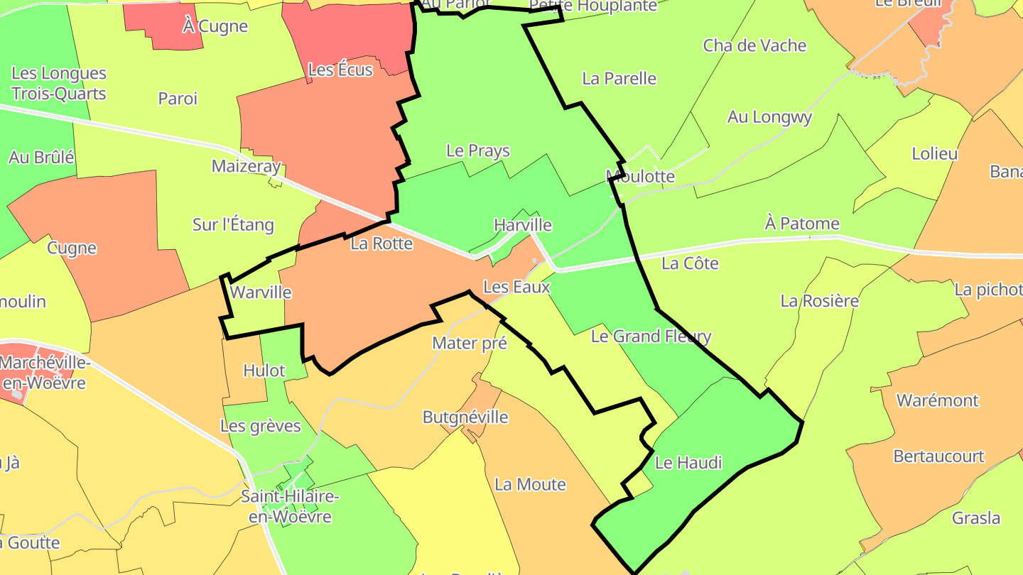 Carte des prix de l'immobilier Harville