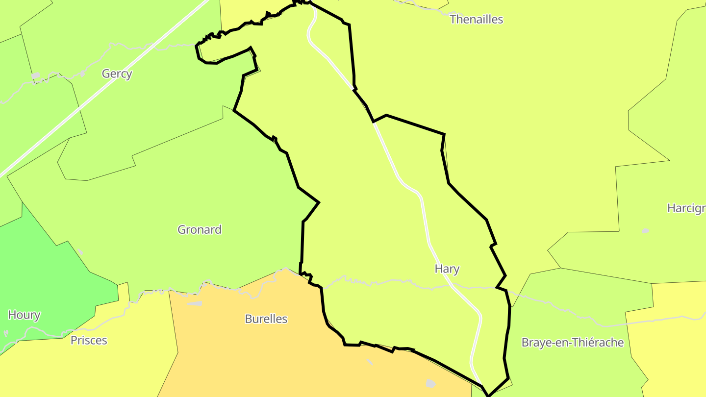 Carte des prix de l'immobilier Hary