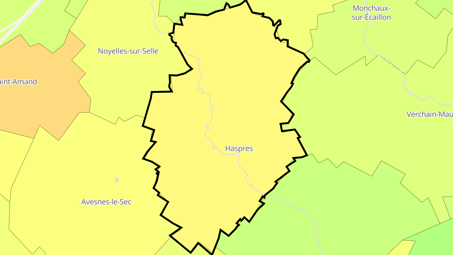 Carte des prix de l'immobilier Haspres