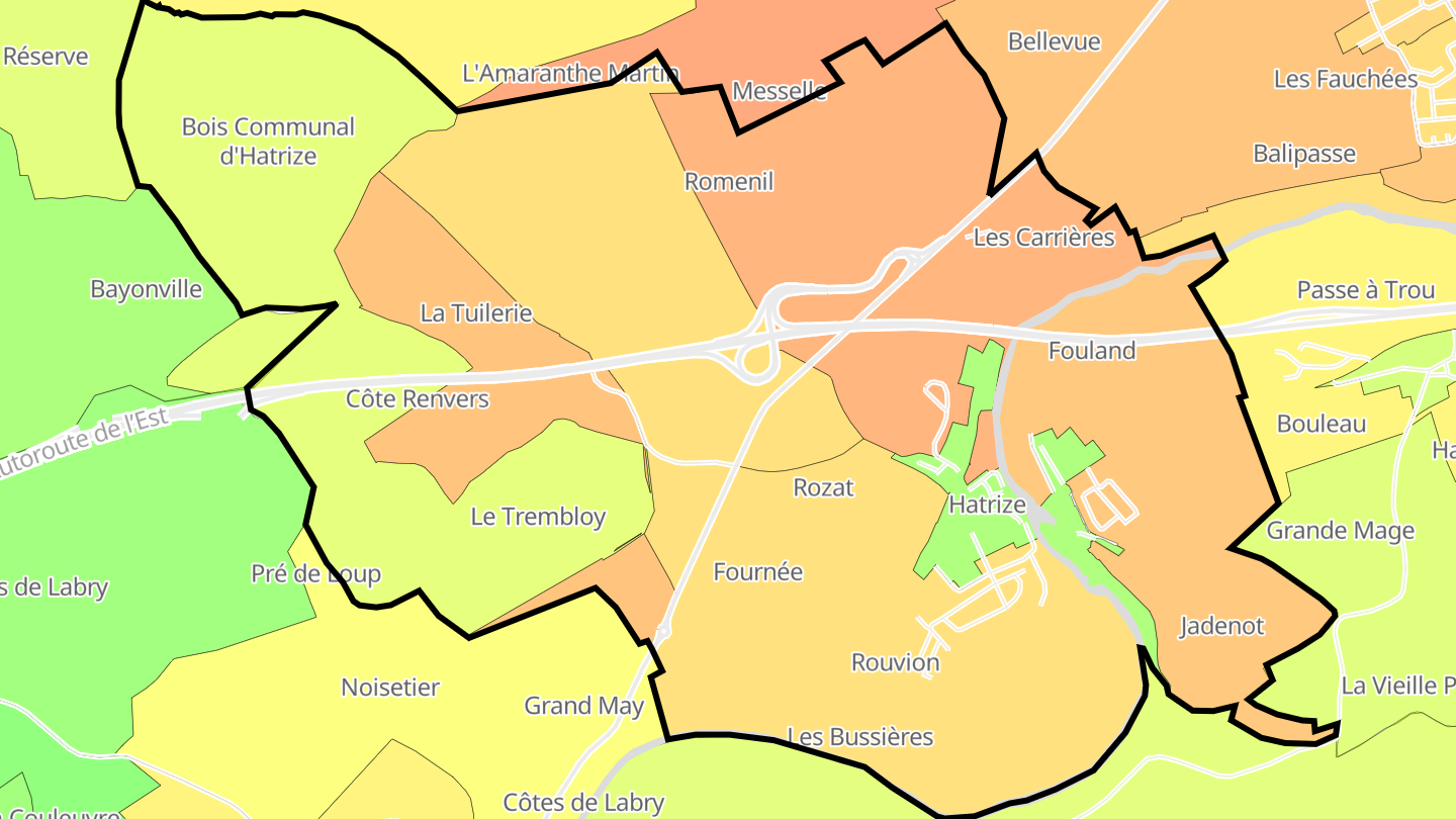 Carte des prix de l'immobilier Hatrize