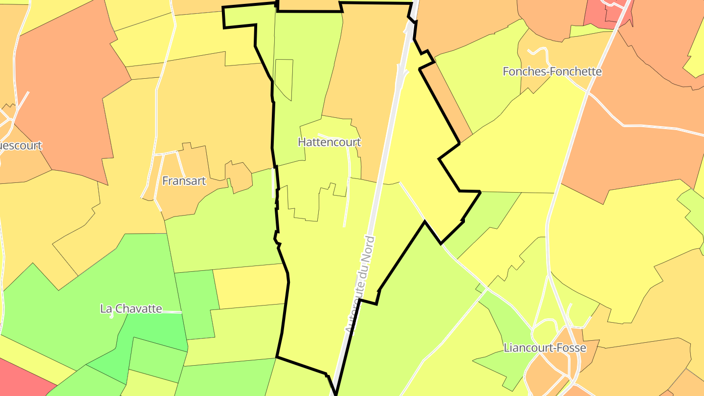 Carte des prix de l'immobilier Hattencourt