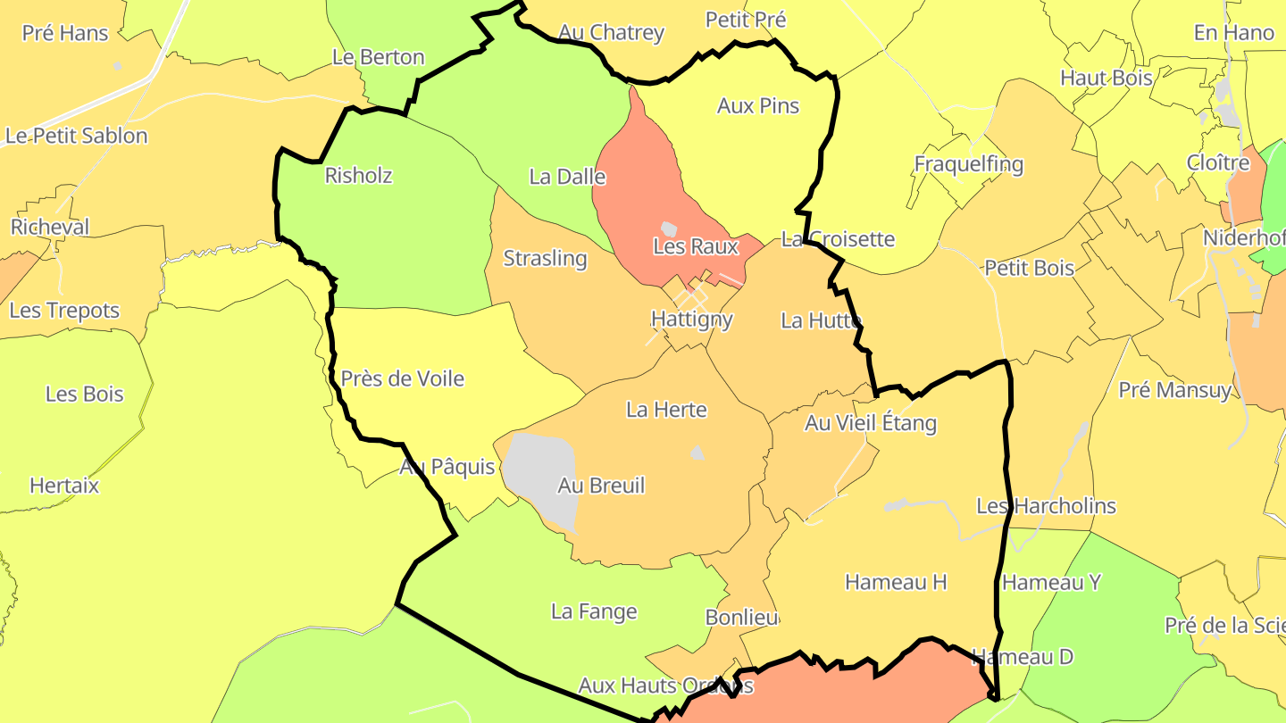Carte des prix de l'immobilier Hattigny