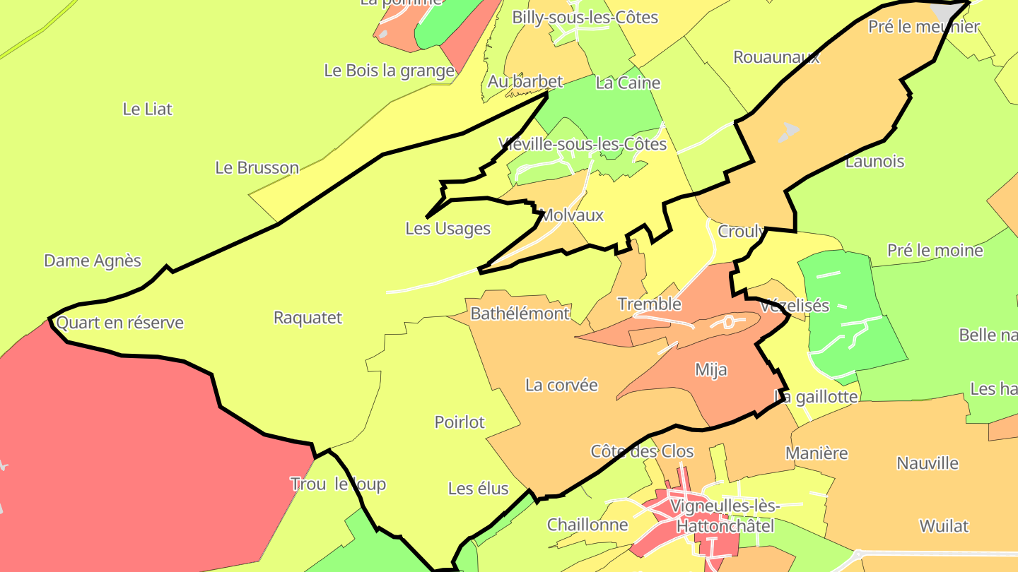 Carte des prix de l'immobilier Hattonchâtel