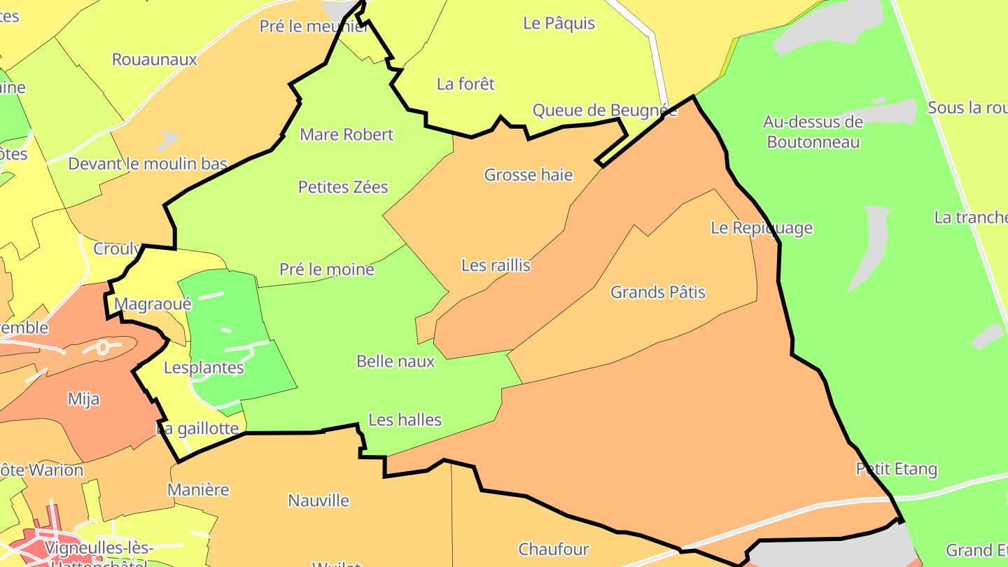 Carte des prix de l'immobilier Hattonville