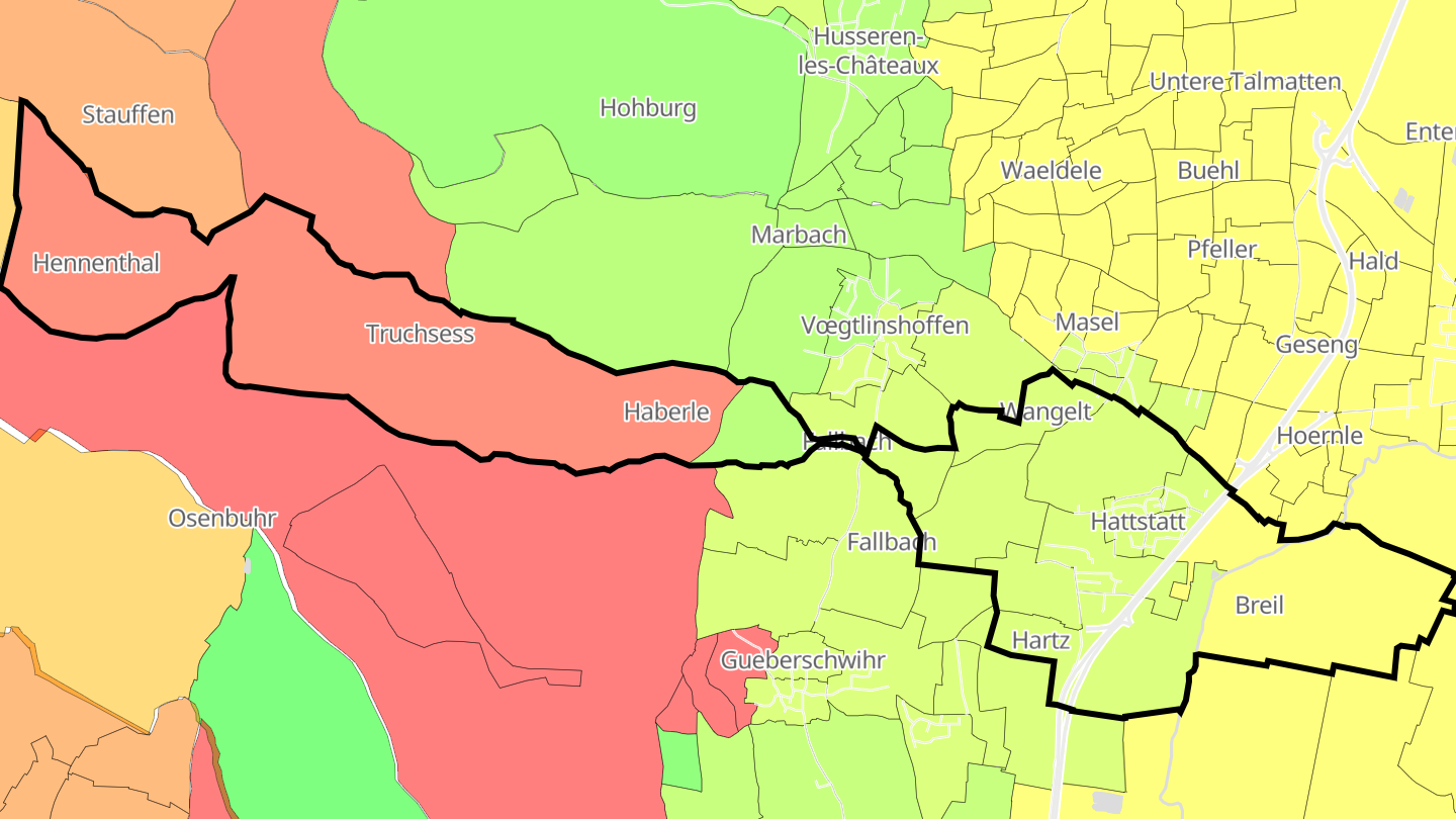 Carte des prix de l'immobilier Hattstatt