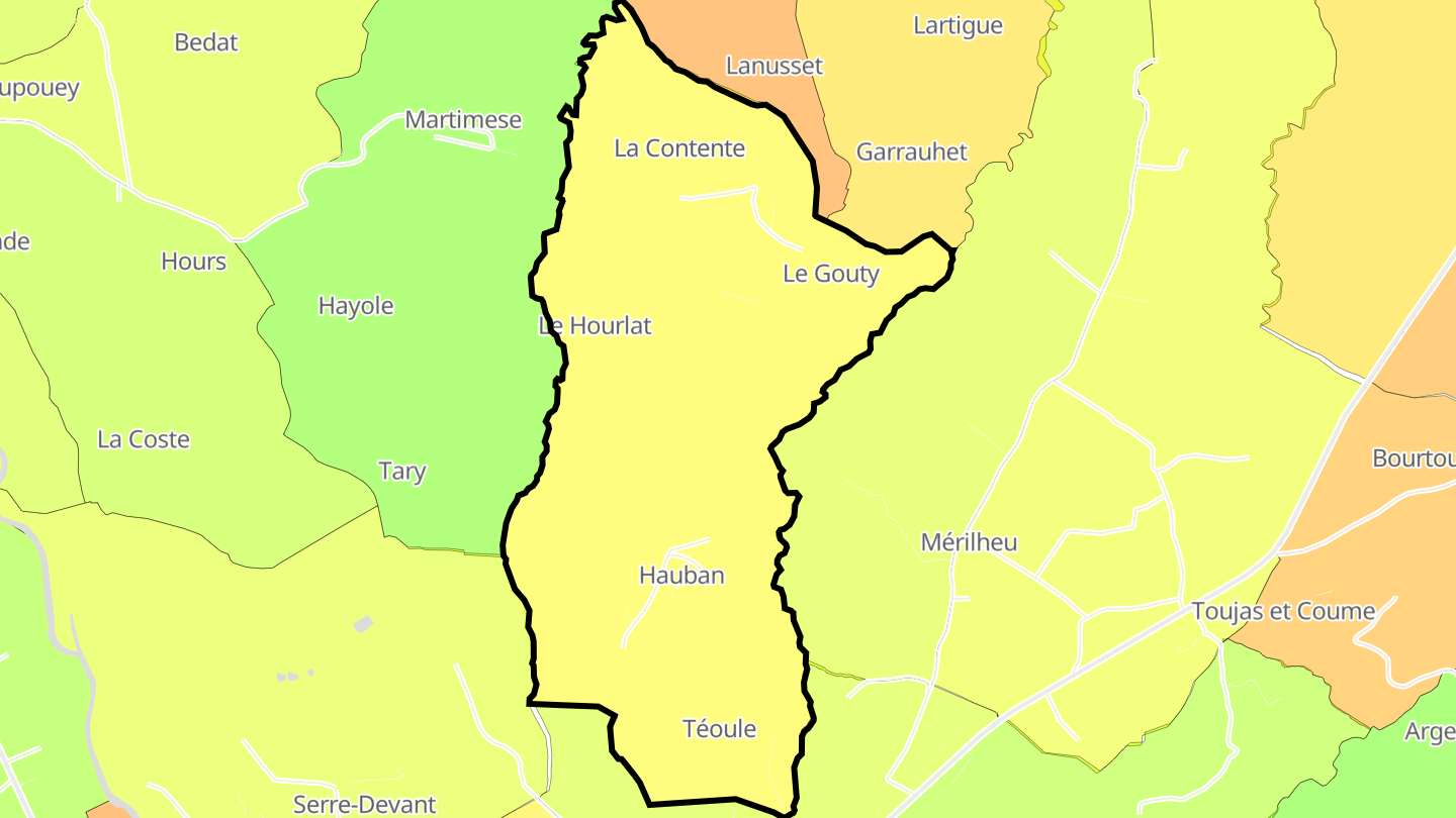 Carte des prix de l'immobilier Hauban