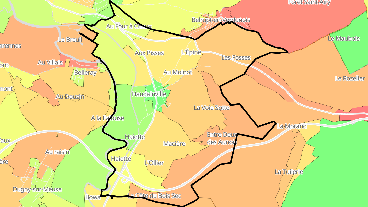 Carte des prix de l'immobilier Haudainville