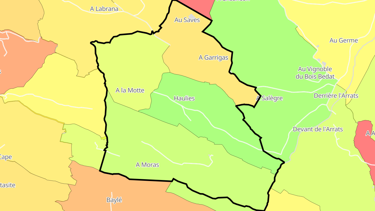 Carte des prix de l'immobilier Haulies