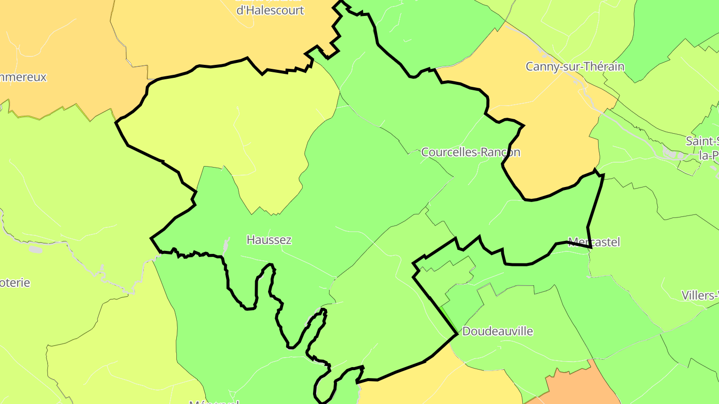 Carte des prix de l'immobilier Haussez