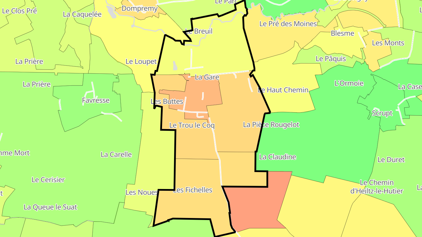 Carte des prix de l'immobilier Haussignémont