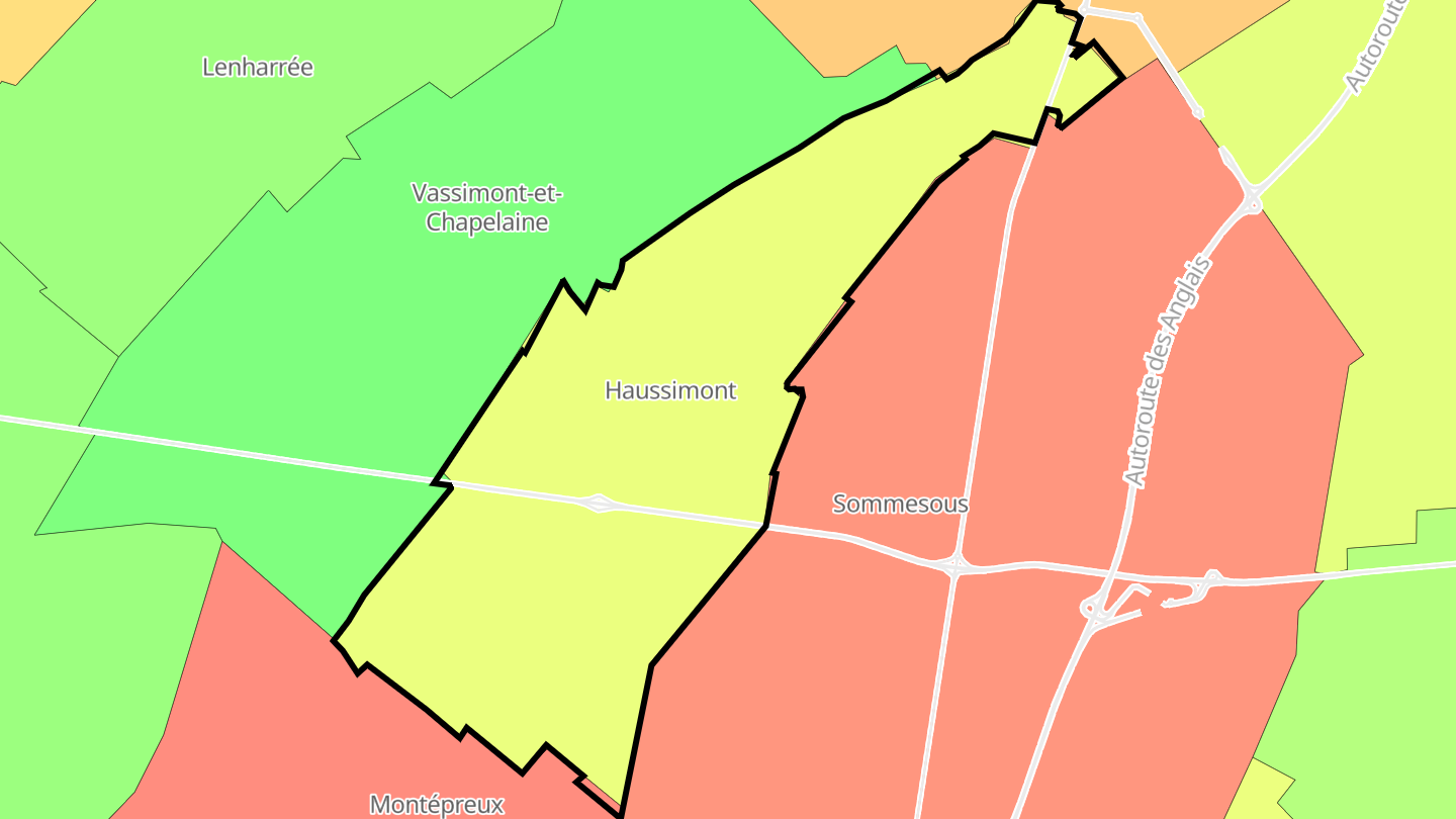 Carte des prix de l'immobilier Haussimont