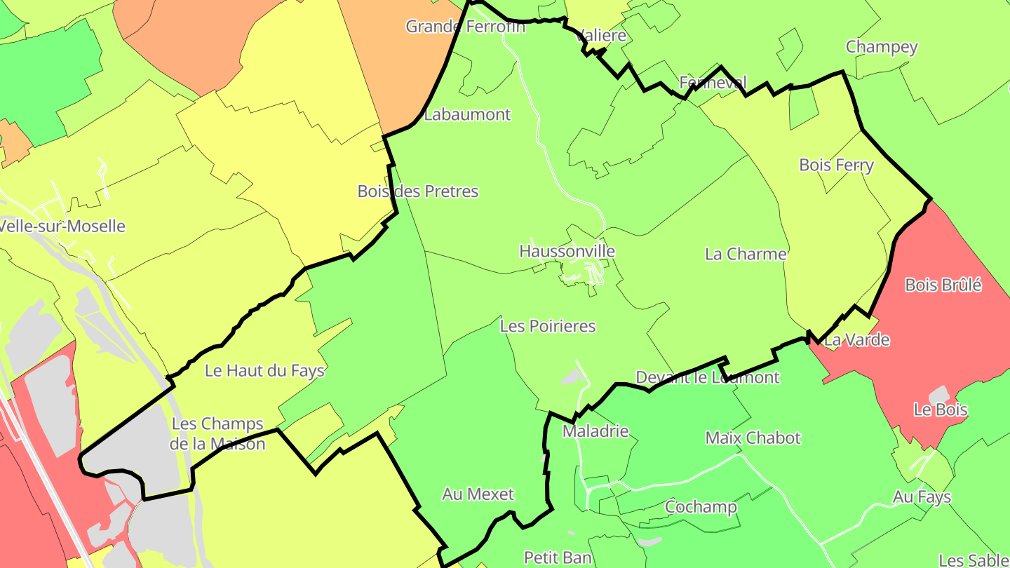 Carte des prix de l'immobilier Haussonville