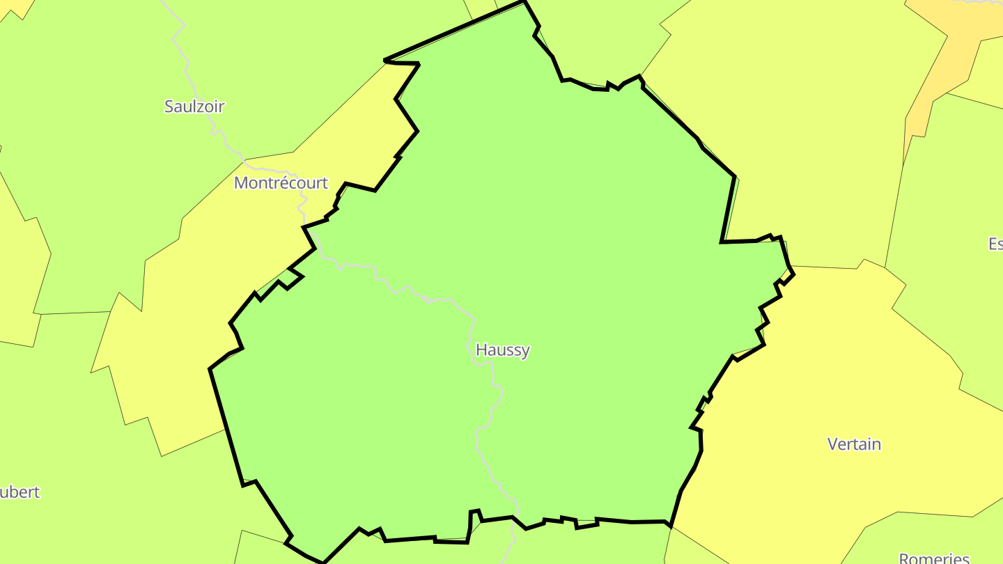 Carte des prix de l'immobilier Haussy