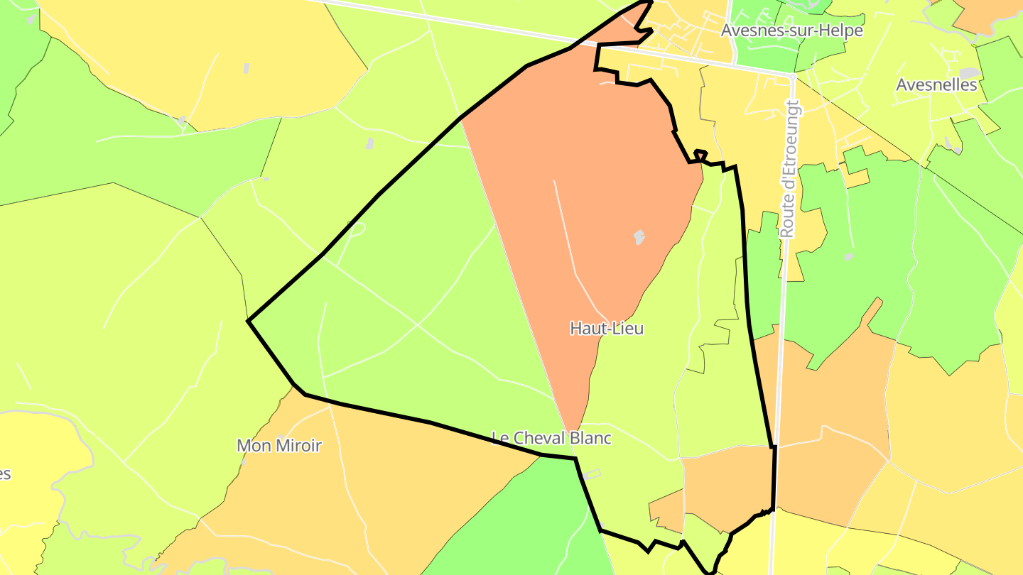 Carte des prix de l'immobilier Haut-Lieu