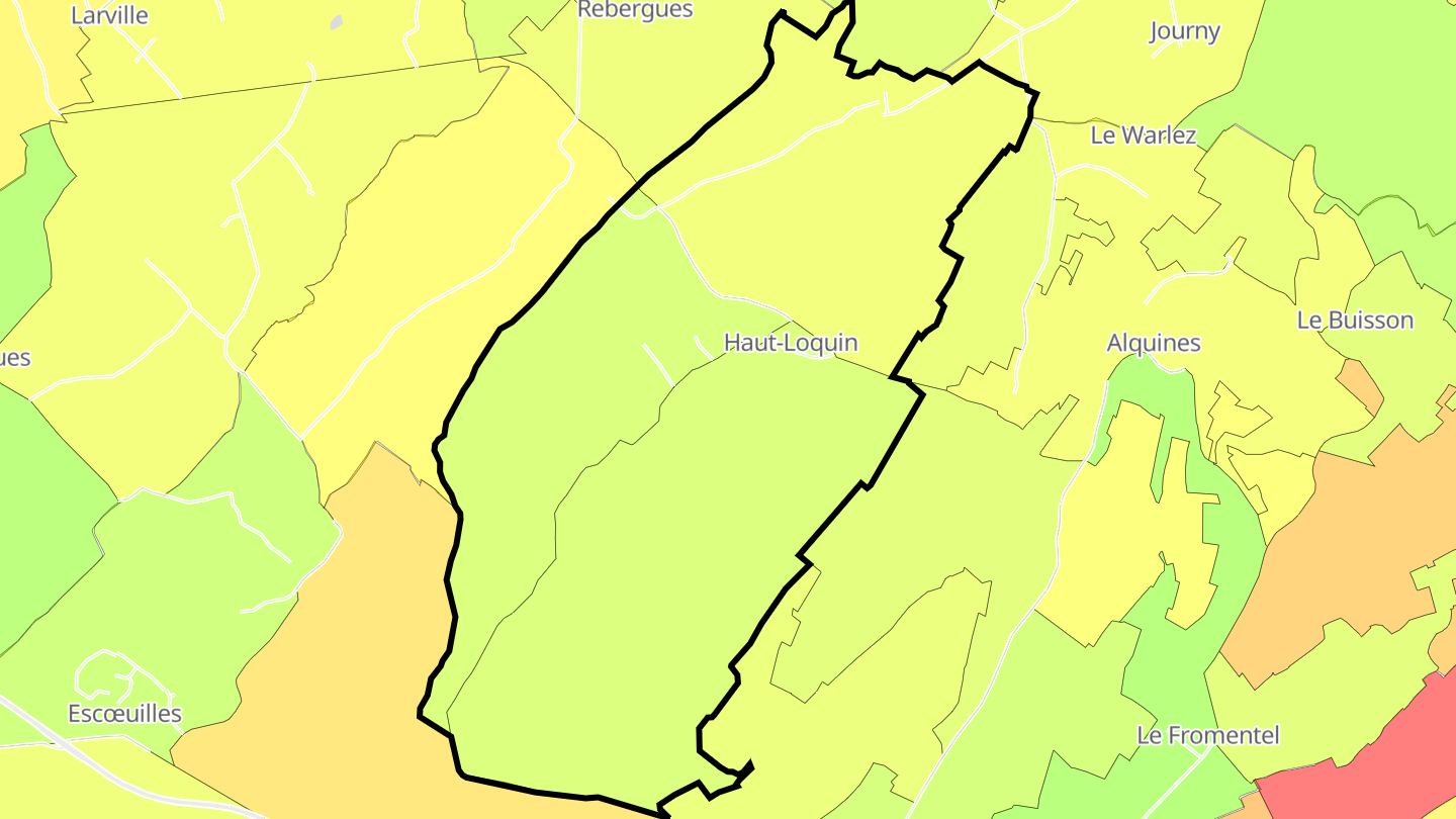Carte des prix de l'immobilier Haut-Loquin