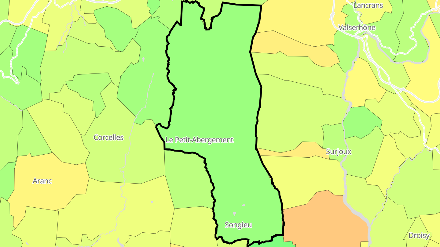 Carte des prix de l'immobilier Haut Valromey