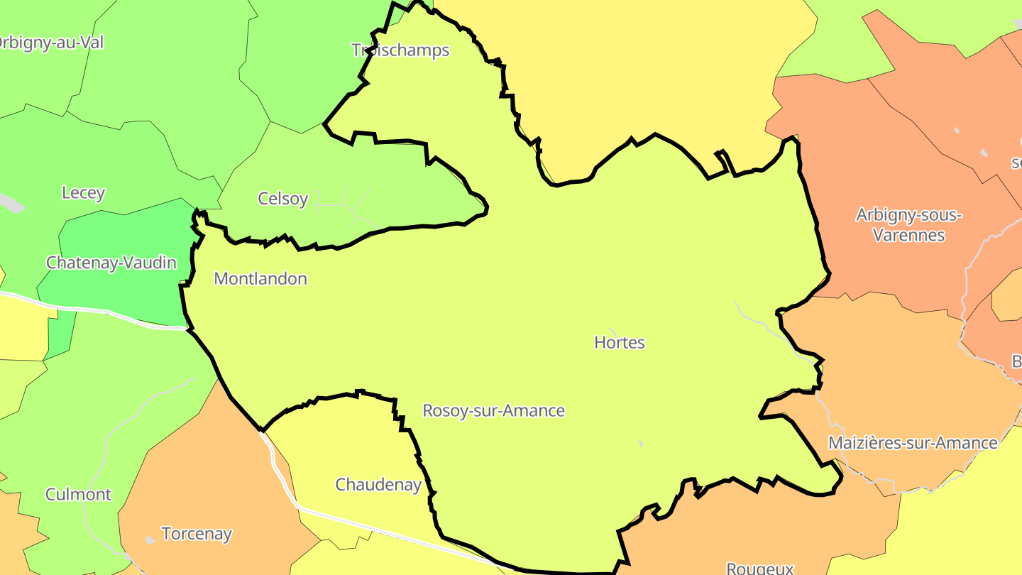 Carte des prix de l'immobilier Haute-Amance