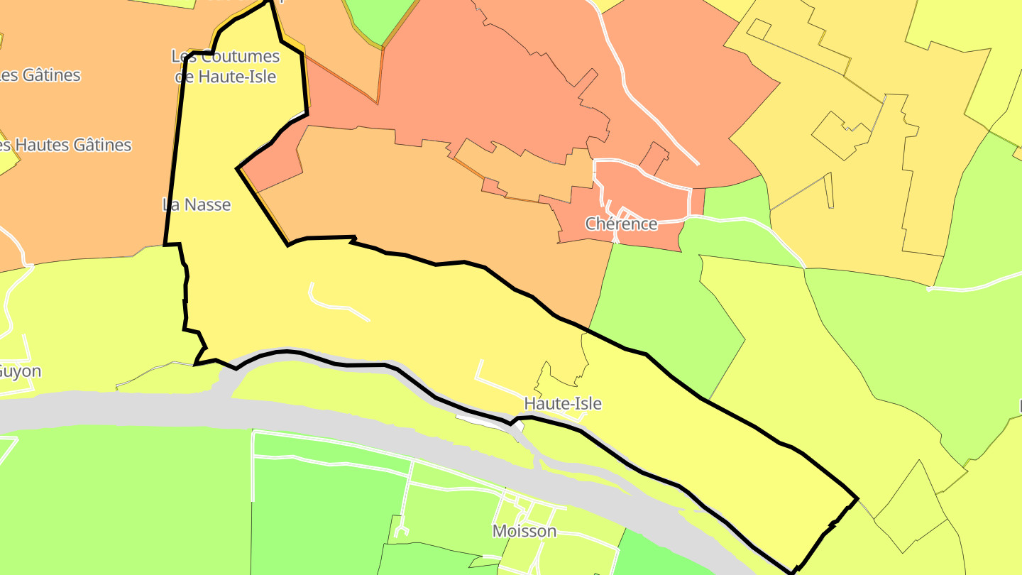 Carte des prix de l'immobilier Haute-Isle