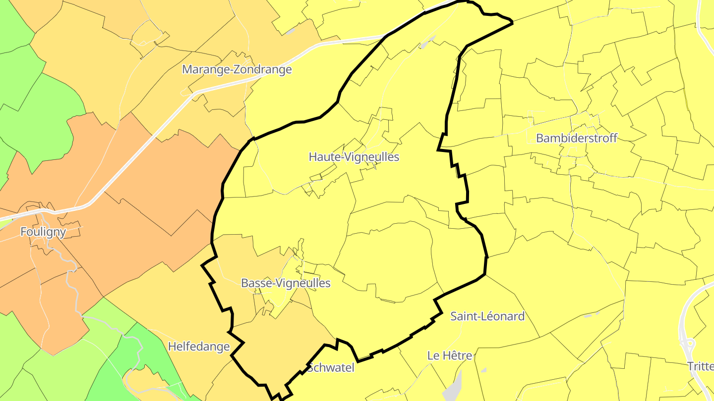 Carte des prix de l'immobilier Haute-Vigneulles
