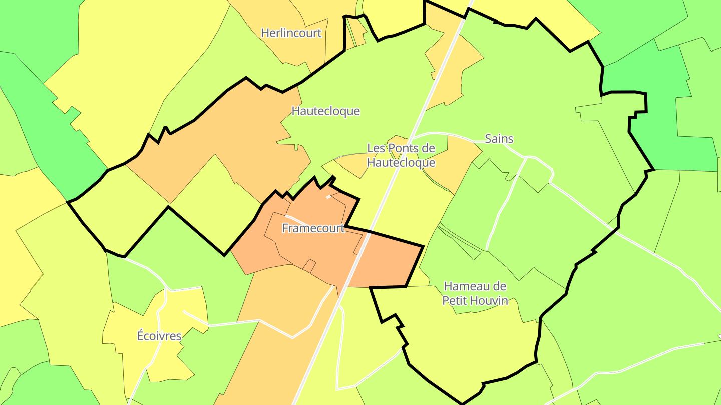 Carte des prix de l'immobilier Hautecloque