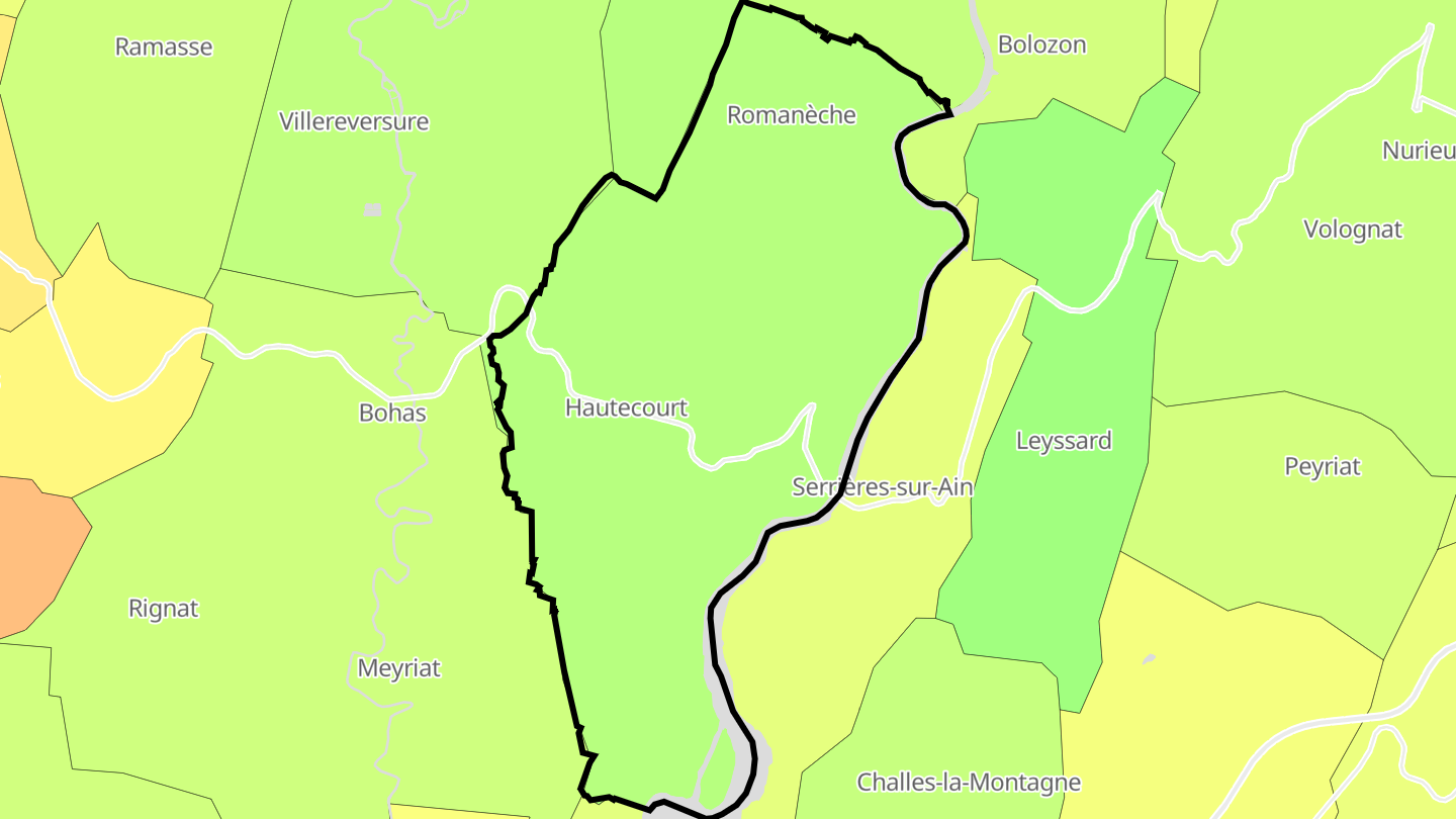 Carte des prix de l'immobilier Hautecourt-Romanèche