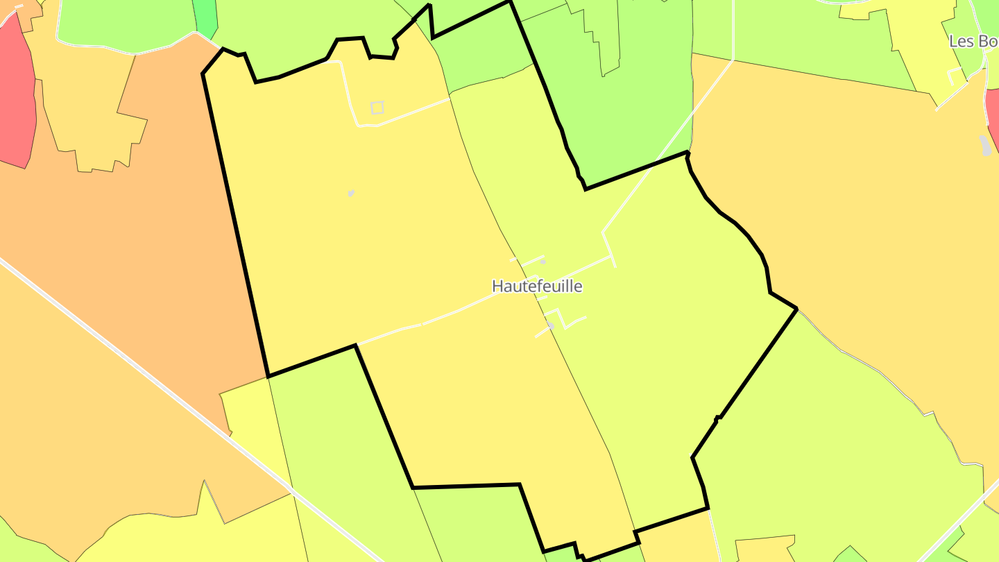 Carte des prix de l'immobilier Hautefeuille