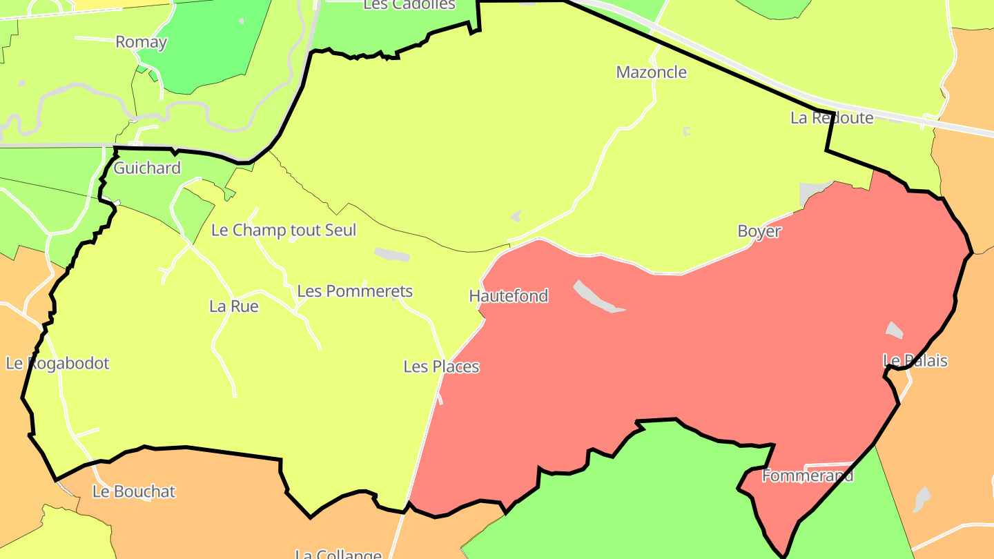 Carte des prix de l'immobilier Hautefond
