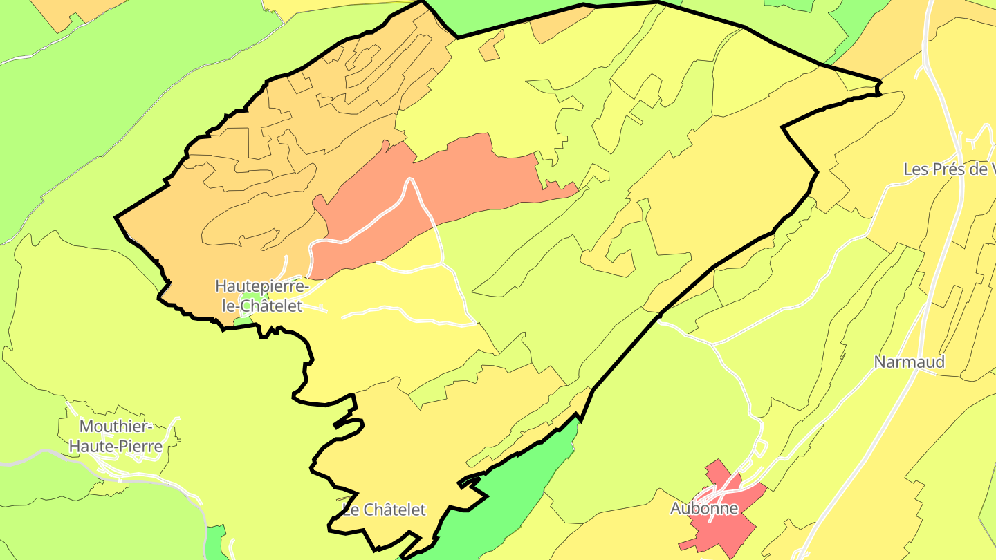 Carte des prix de l'immobilier Hautepierre-le-Châtelet