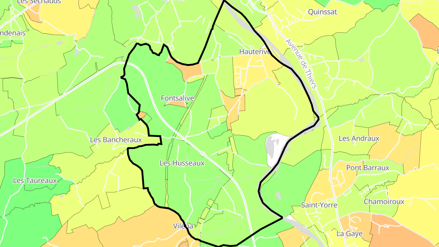 Carte des prix de l'immobilier Hauterive