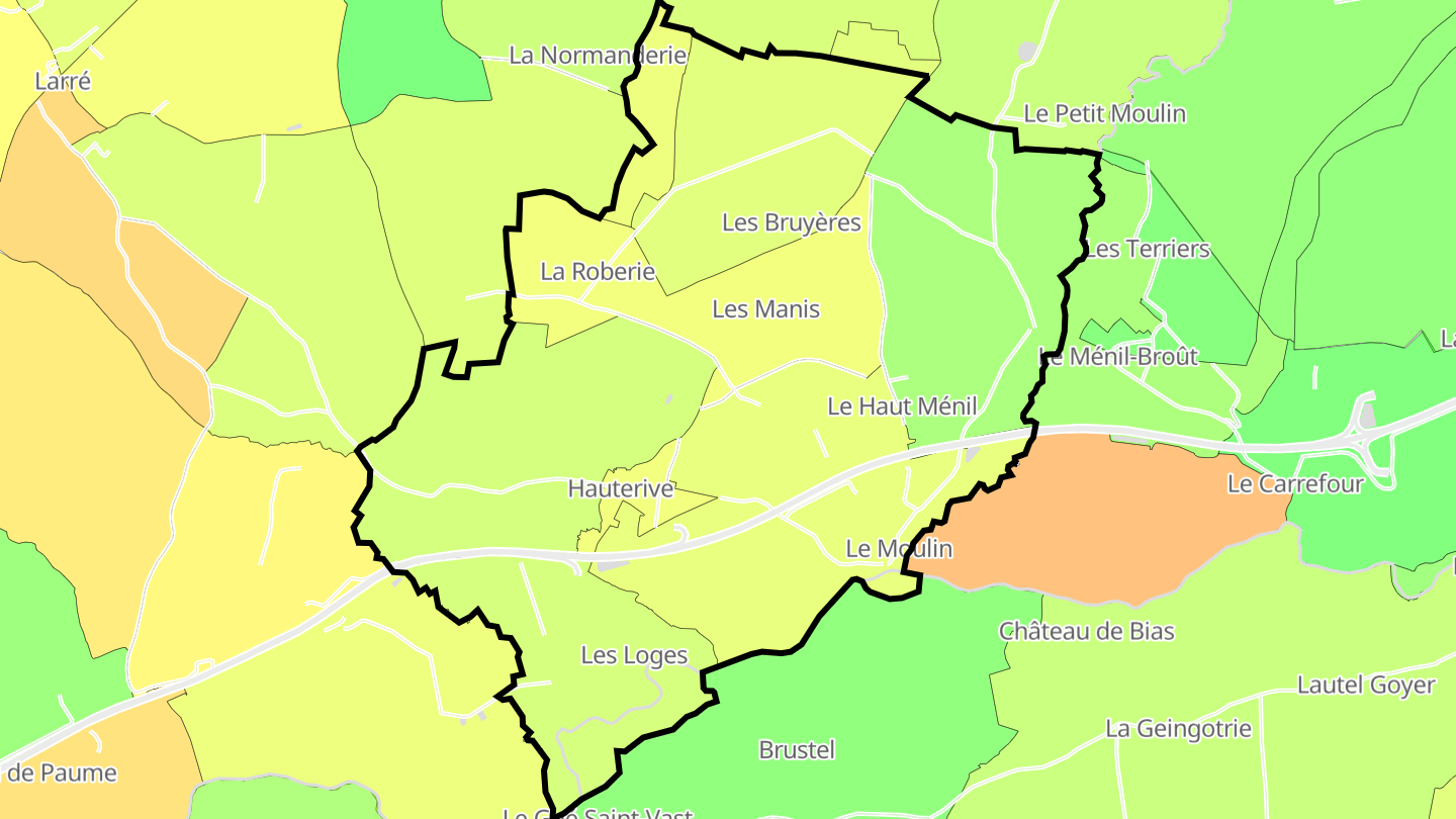 Carte des prix de l'immobilier Hauterive