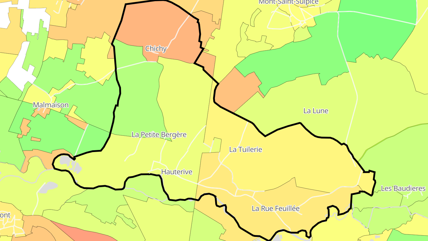 Carte des prix de l'immobilier Hauterive
