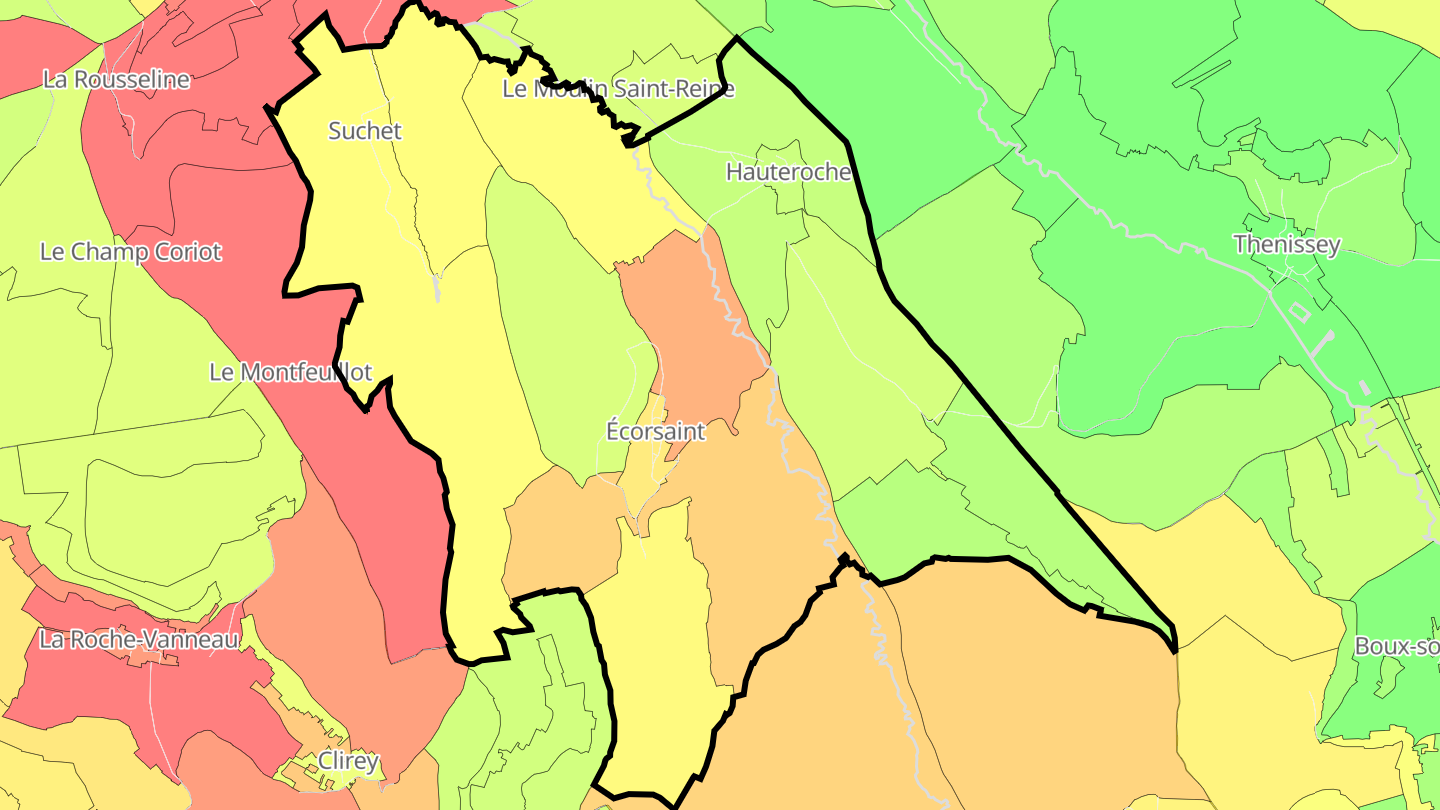 Carte des prix de l'immobilier Hauteroche