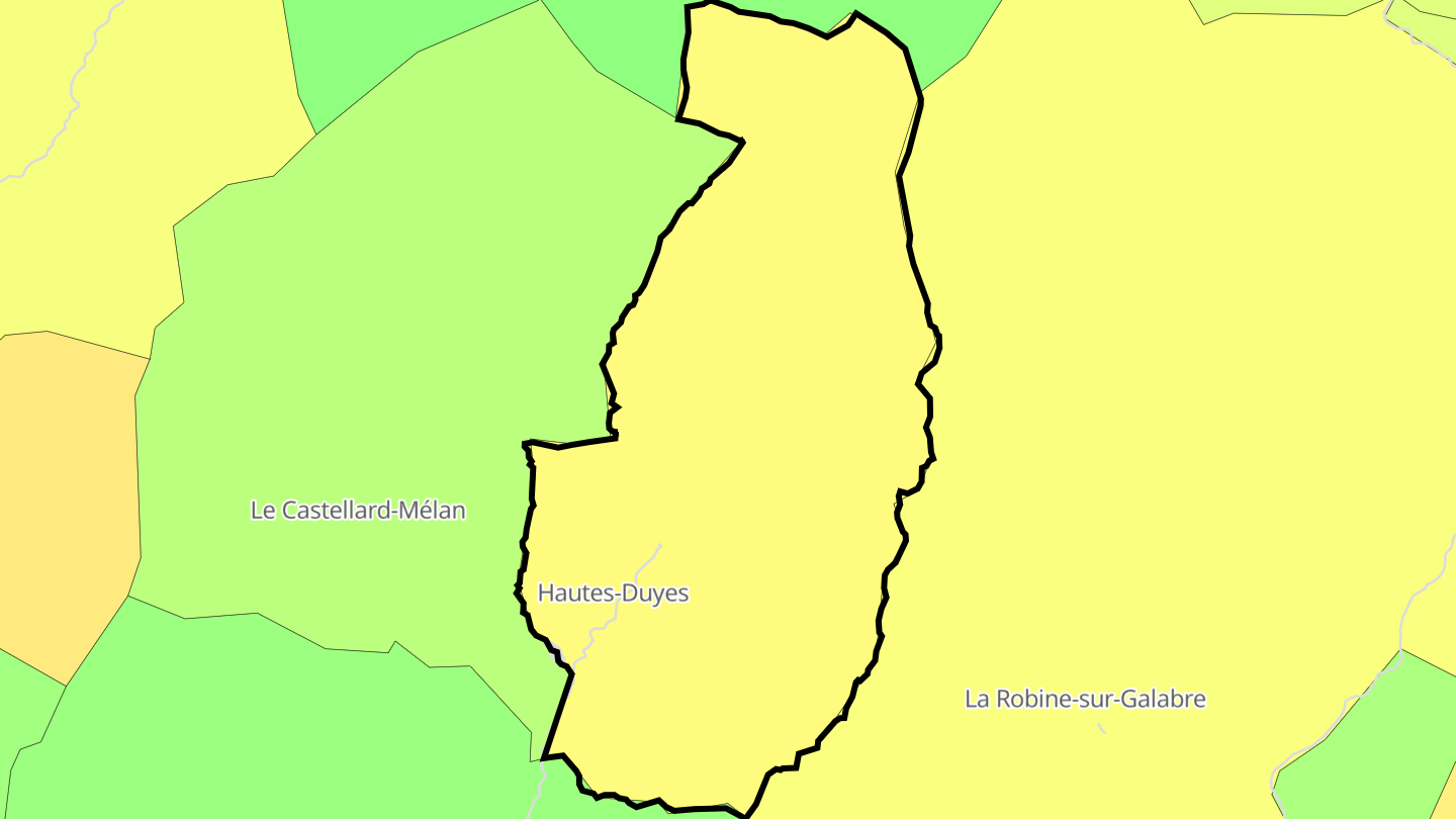 Carte des prix de l'immobilier Hautes-Duyes