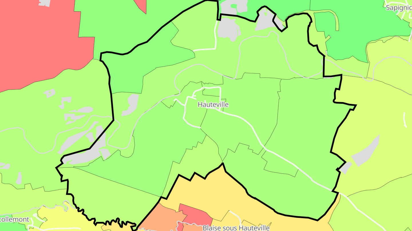 Carte des prix de l'immobilier Hauteville