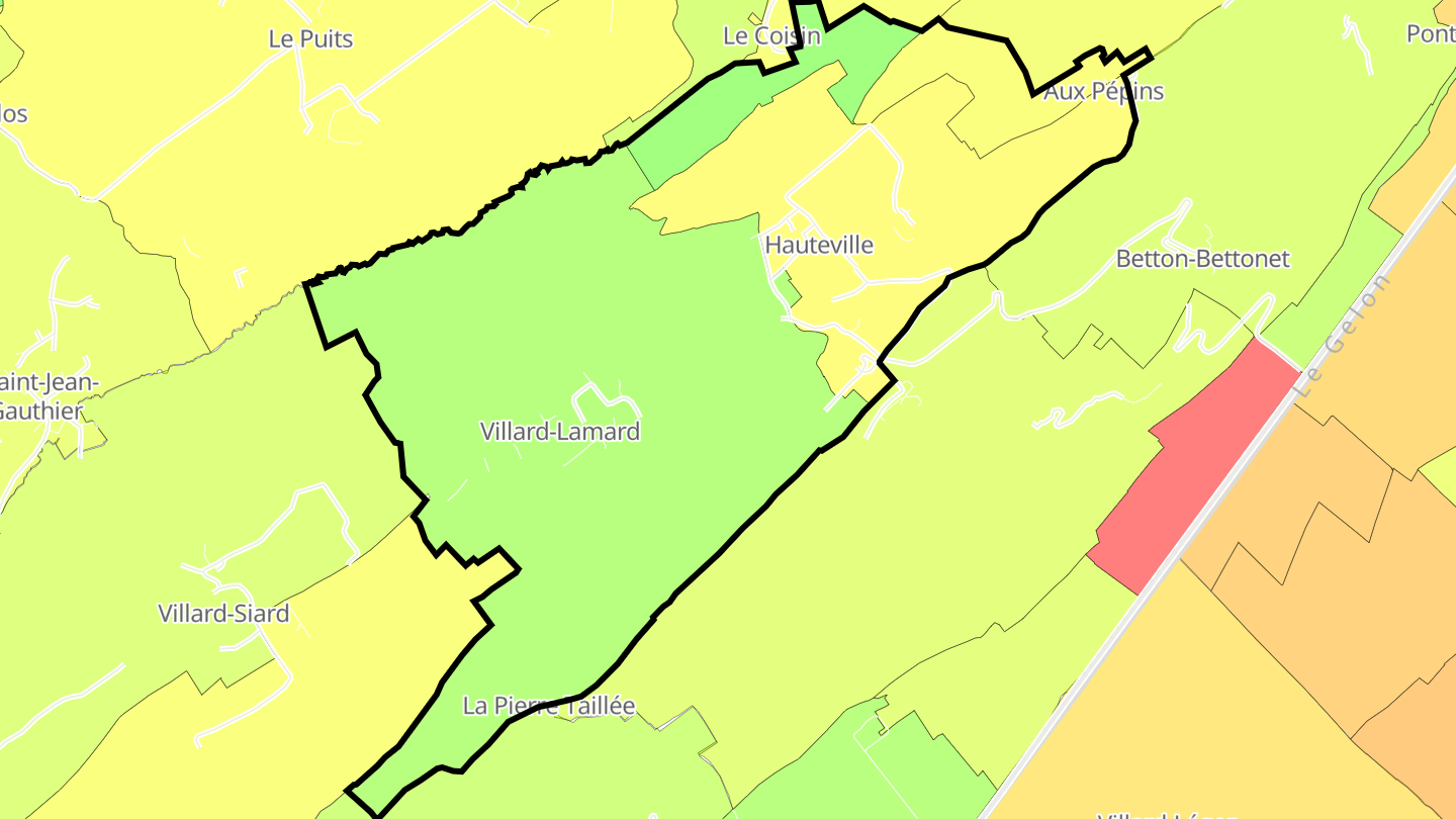 Carte des prix de l'immobilier Hauteville